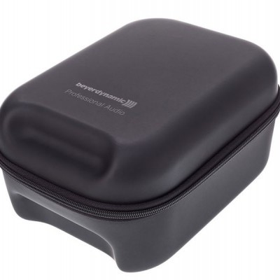 Estojo rígido preto da beyerdynamic para áudio profissional