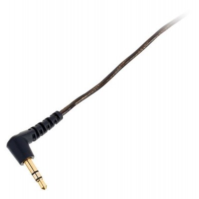 Cabo com ficha jack 3,5 mm ângulo reto preto e dourado