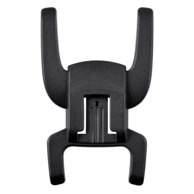 Suporte para bicicleta preto com quatro garras para fixação.