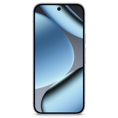 Smartphone com ecrã grande e moldura metálica prateada