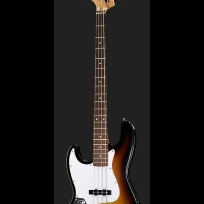 Baixo elétrico Sunburst com 4 cordas e escudo branco