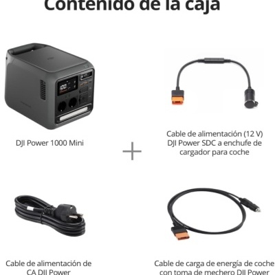 DJI Power 1000 Mini e três cabos de alimentação e carga para carro e tomada CA