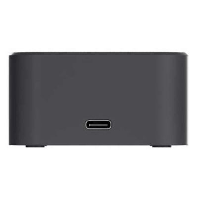 Base de carregamento preta com porta USB-C na frente