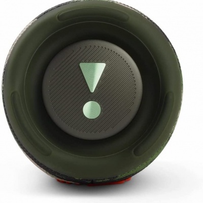 Yo-yo de cor verde escura com símbolo de exclamação verde claro na parte frontal