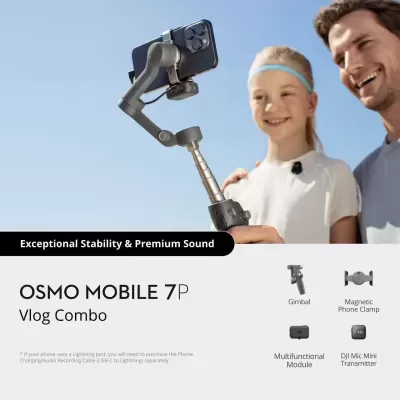 Estabilizador de smartphone DJI Osmo Mobile 7P Vlog Combo