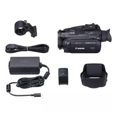 Câmara de vídeo Canon LEGRIA HF G70 4K preta com acessórios