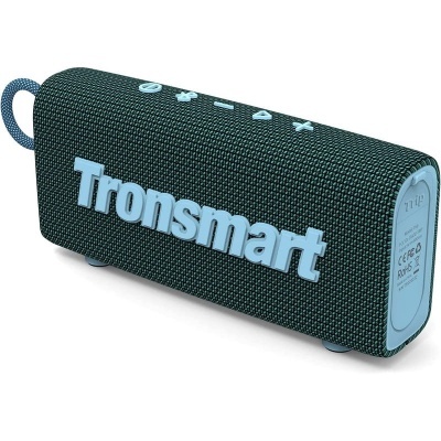 Coluna portátil Tronsmart verde escuro com botões no topo