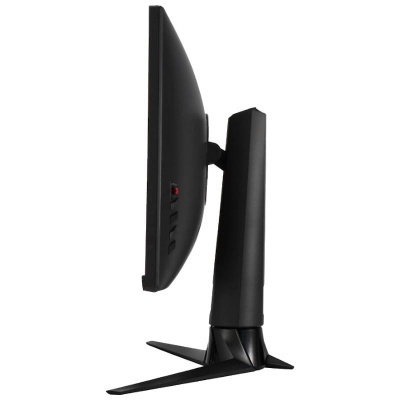 Monitor preto com suporte ajustável em base em forma de V