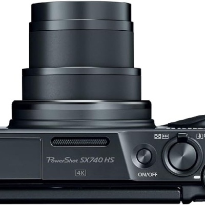 Câmara digital compacta preta Canon PowerShot SX740 HS vista de cima
