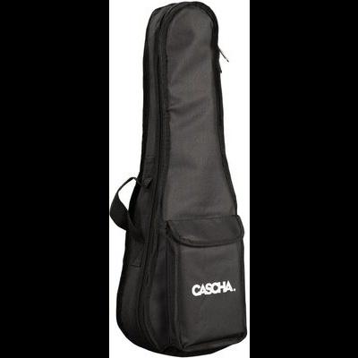 Bag preto para instrumento musical com bolso frontal e fecho de correr com a palavra CASCHA.