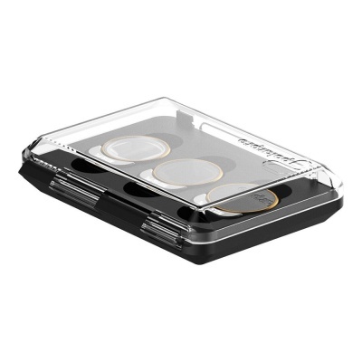 Estojo preto para relógios com tampa transparente