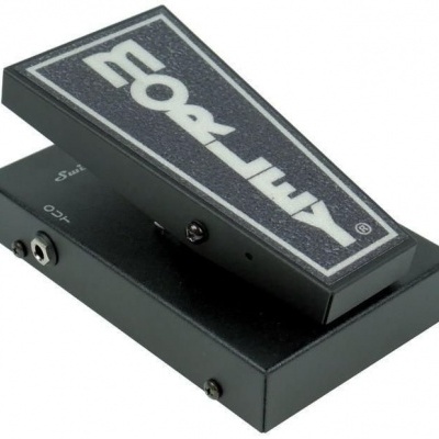 Pedal de efeito para guitarra Morley preto com logótipo branco