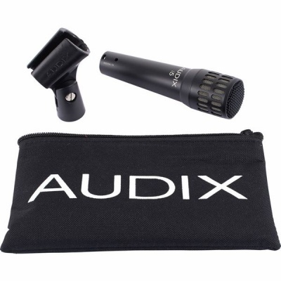 Microfone preto AUDIX i5 com suporte e bolsa preta