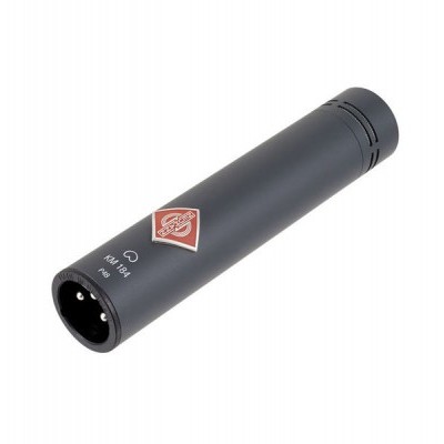 Microfone Neumann KM 184 cinza escuro com logotipo e texto KM 184 Mpi near