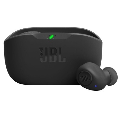 Auriculares intra-auriculares sem fios JBL pretos com estojo de carga