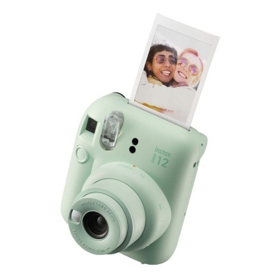 Câmara instantânea Fujifilm instax Mini 12 verde menta com foto impressa