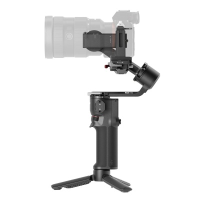 Suporte de câmara fotográfica preto com base tripé dobrável