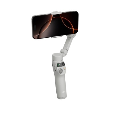 Estabilizador de gimbal DJI cinzento com smartphone