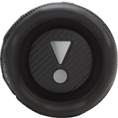 Suporte ou roda preta com símbolo de exclamação no centro