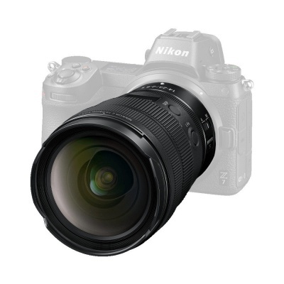 Lente de câmera Nikon preto com anéis de foco e zoom