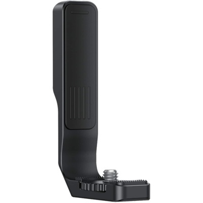 Suporte de mão em L preto com parafuso metálico