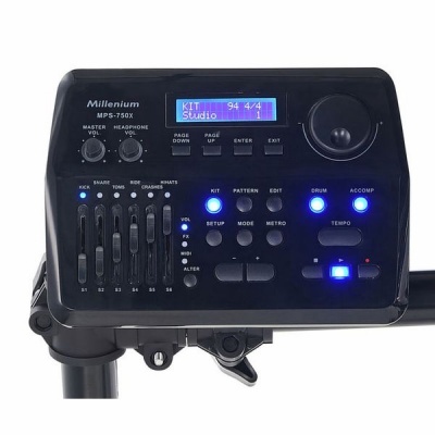 Mesa de controle eletrónica Millenium MPS-750X com ecrã digital azul e botões