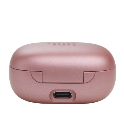 Estojo de carregamento rosa metálico com porta USB-C