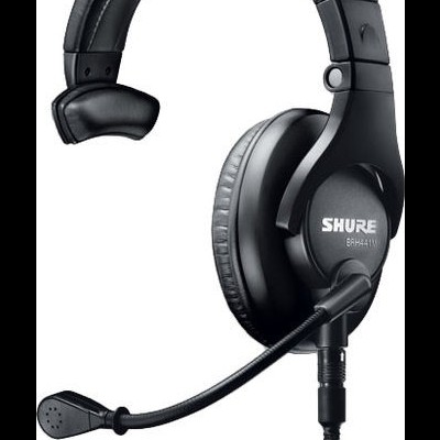 Auscutadores preto com microfone e texto SHURE BHA4-1M