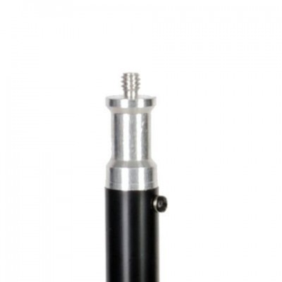 Ponta metálica de cabo telescópico preto e prateado