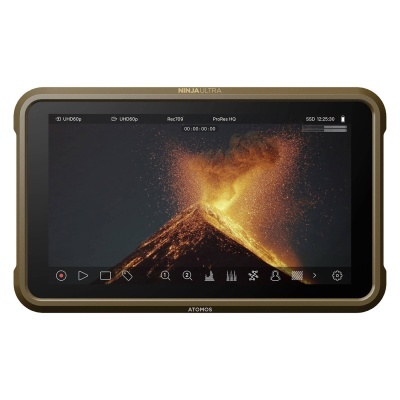 Monitor Atomos Ninja Ultra com ecrã de erupção vulcânica