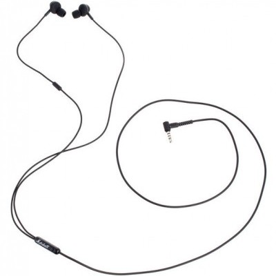 Auriculares intra-auriculares pretos com cabo fino