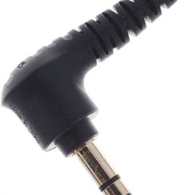 Ficha de áudio 3,5 mm preta com proteção de mola flexível