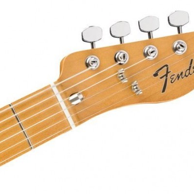 Cabeça de guitarra elétrica Fender Telecaster em madeira clara com tarraxas cromadas