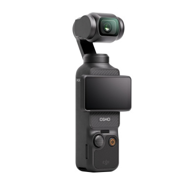 Câmara estabilizadora DJI Osmo Pocket preta com ecrã e botão