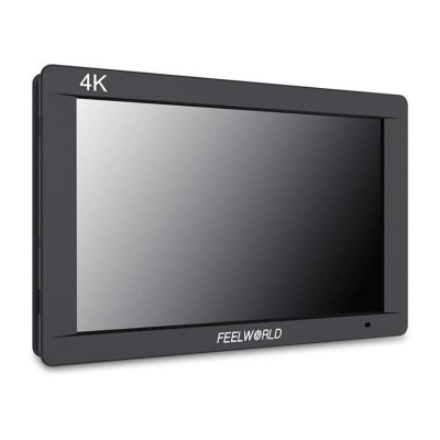 Monitor preto FEELWORLD com texto 4K no canto superior esquerdo