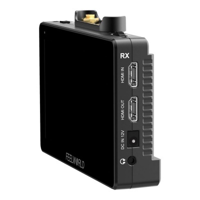 Dispositivo preto FEEILWORLD com portas HDMI e entrada de energia