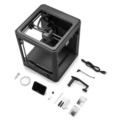 Impressora 3D preta ELEGOO com acessórios