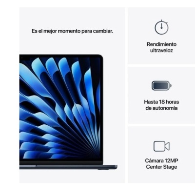 Computador portátil com ecrã azul e texto descritivo ao lado