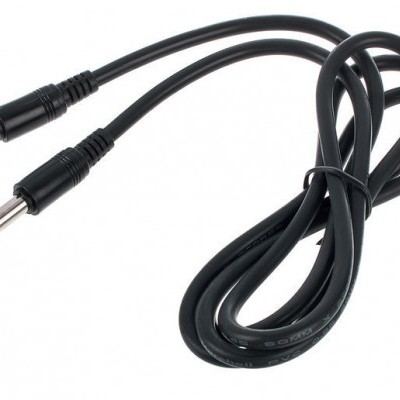 Cabo de áudio preto com conectores jack 6,35 mm