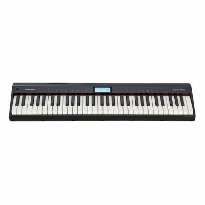 Teclado digital Roland GO-61Piano preto com 61 teclas e visor azul