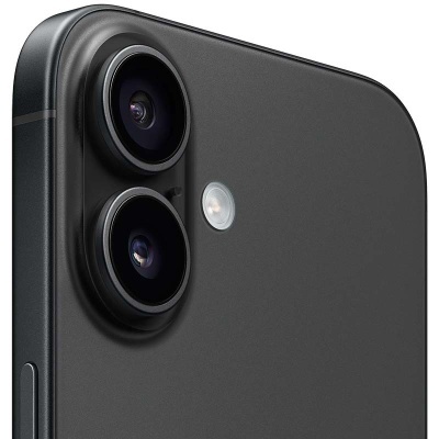 Telemóvel preto com duas lentes e flash LED