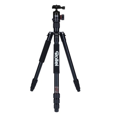 Tripé Rollei preto com pernas ajustáveis e cabeça de esfera