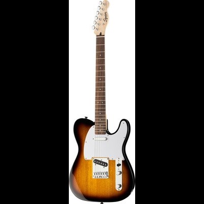 Guitarra elétrica Squier sunburst com duas captações e braço de madeira clara