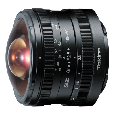 Objectiva Tokina SZ 8mm F2.8 FISH-EYE preta com vidro convexo