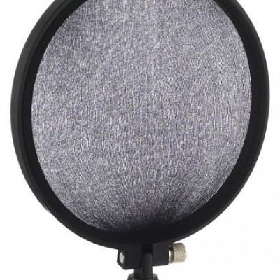 Pop filter circular preto com malha
