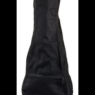 Capa preta para ukulele com bolsa frontal e fecho de correr