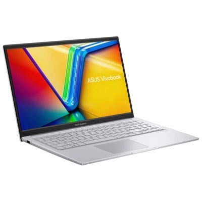 Computador portátil ASUS Vivobook prateado com ecrã colorido