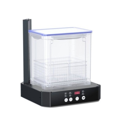 Unidade kitchen digital com caixa plástica transparente e tampa azul