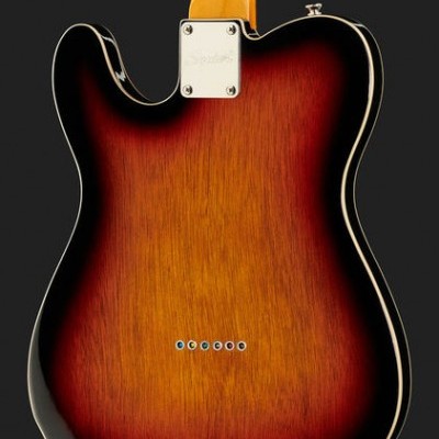 Corpo traseiro de guitarra elétrica sunburst com pescoço claro e chapa metálica