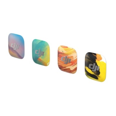 Tampas decorativas DJI coloridas em fundo branco